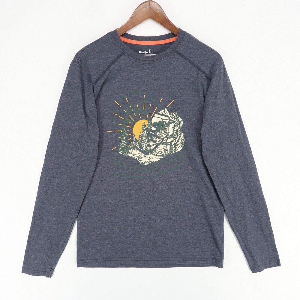 Kastifel T Shirt Mens S Blue Heather Long Sleeve Yellowstone National Park